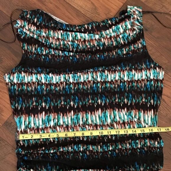 Cynthia Rowley XL Teal Tie Dye Ruched Dress - Picture 7 of 11